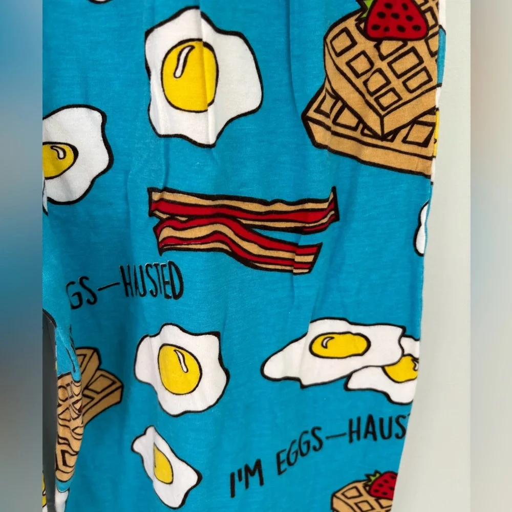 LazyOne “I’m Eggs-hausted” Bacon Eggs Pajama Pants – Women’s Small 100% Cotton - Picture 3 of 10